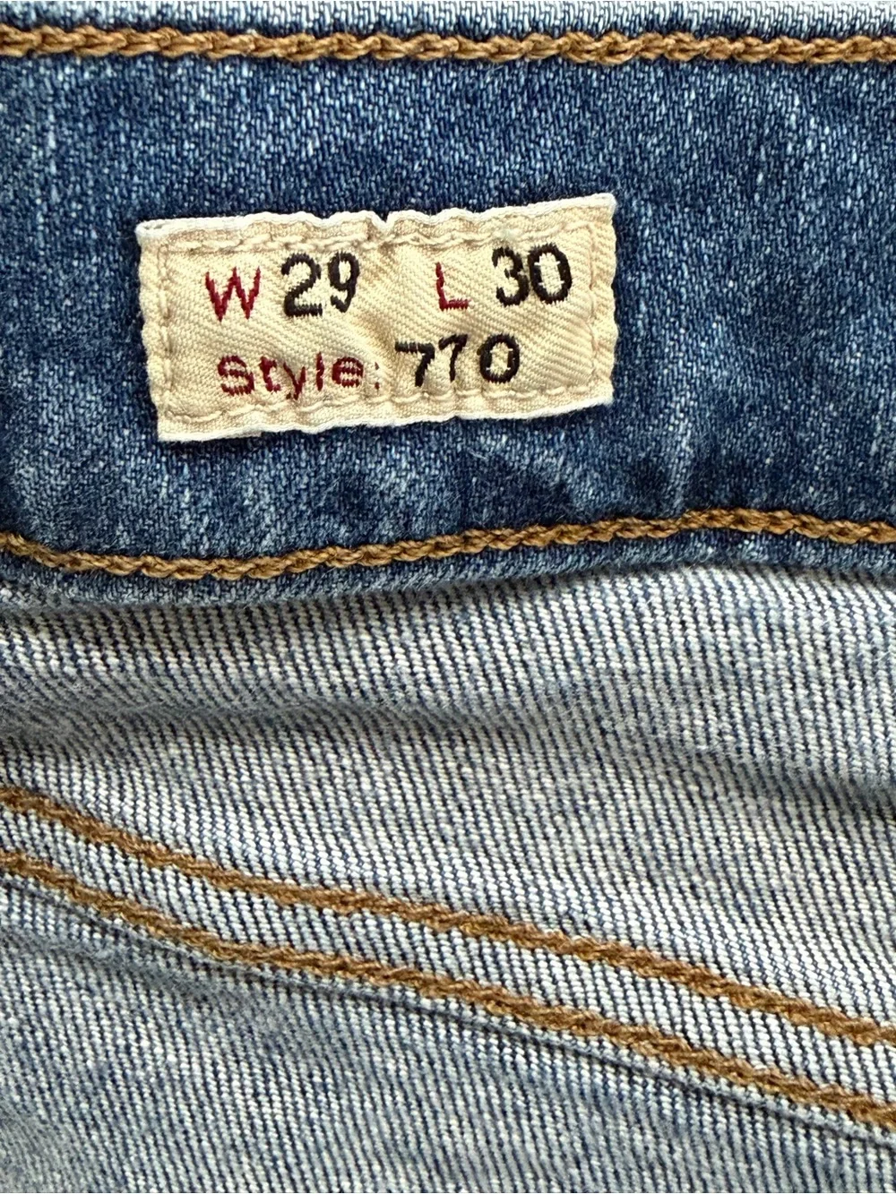 J.Crew 770 Stretch Jeans Mens 29x30 Straight Fit Tapered Blue Denim